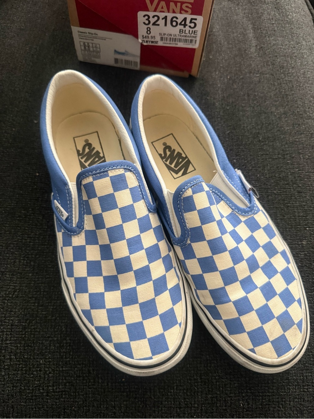 Vans Classic Slip-On Checkerboard in Blue